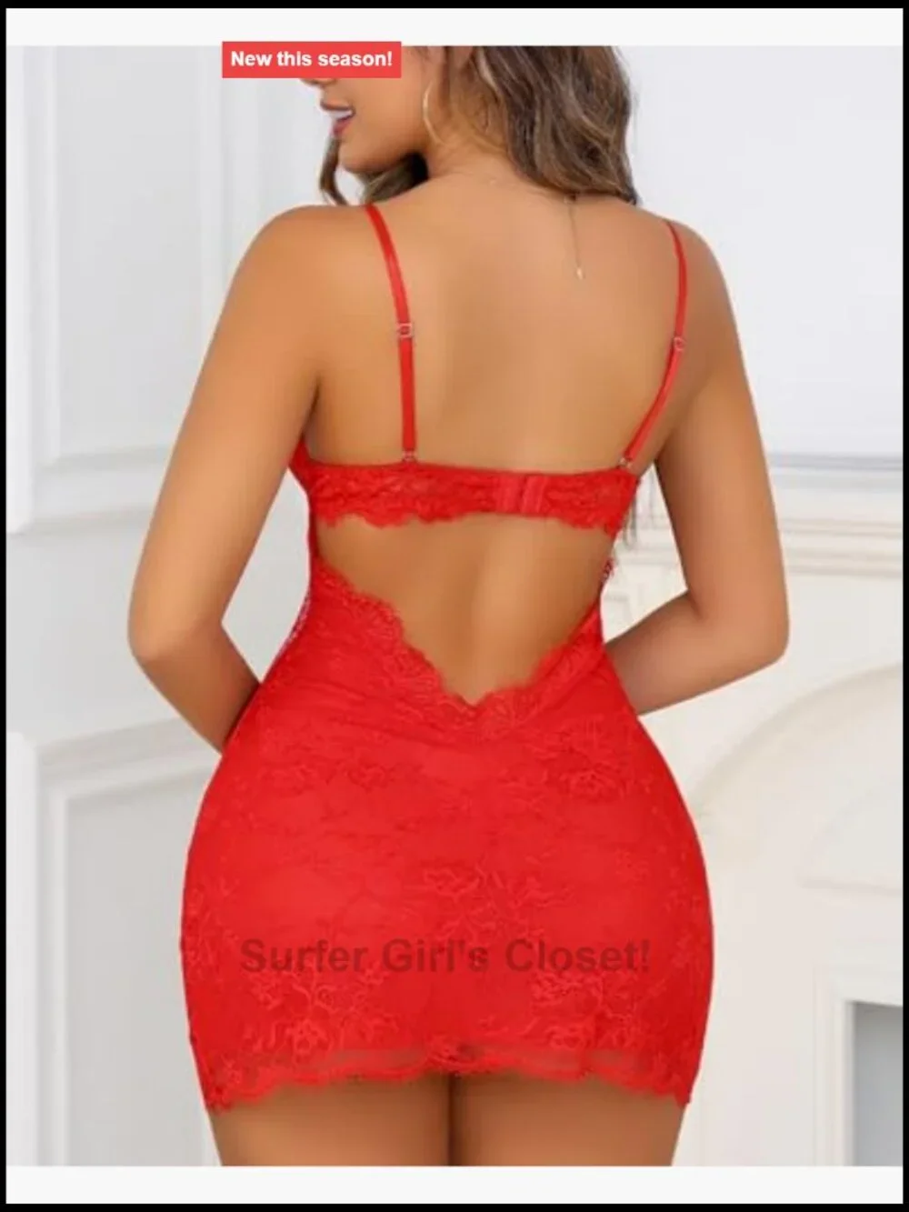 Lace Babydoll Chemise Sleep Dress Adjustable Straps Corset Silhouette Sexy
